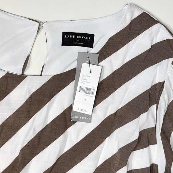 NWT $119.95 Lane Bryant Blouson Sleeve Ruffle Hem Midi Dress Women's Size 24 - Picture 10 of 16